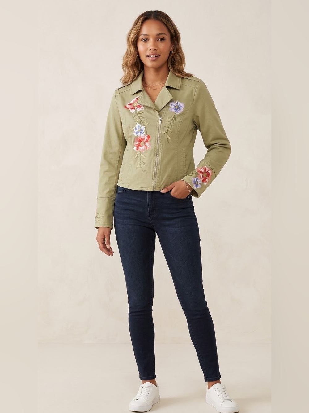 Boho Y2K Embroidered Moto Jacket